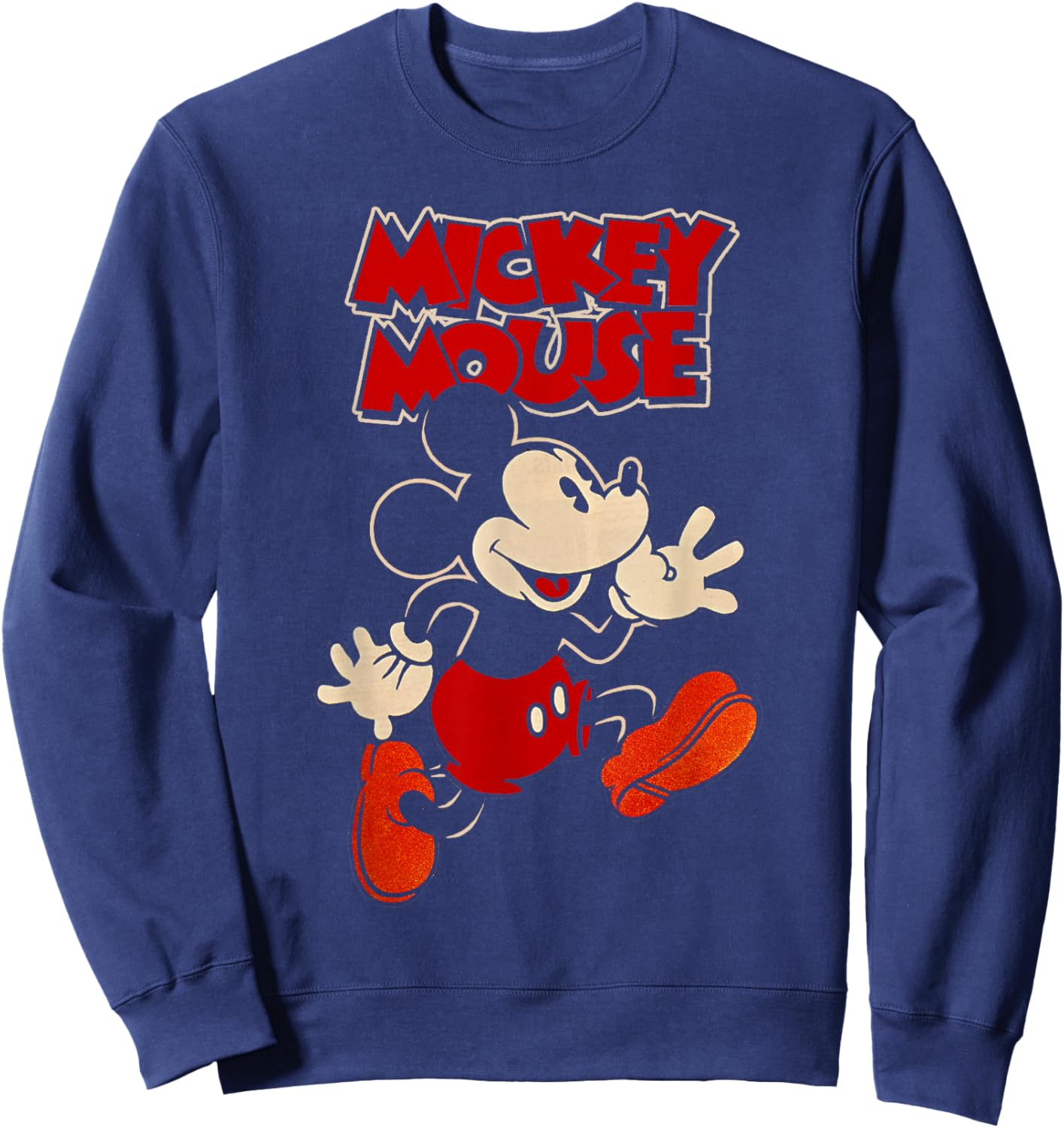 Disney Mickey and Friends Classic Retro Mickey Mouse Running Sweatshirt - Sweatshirt | Navy