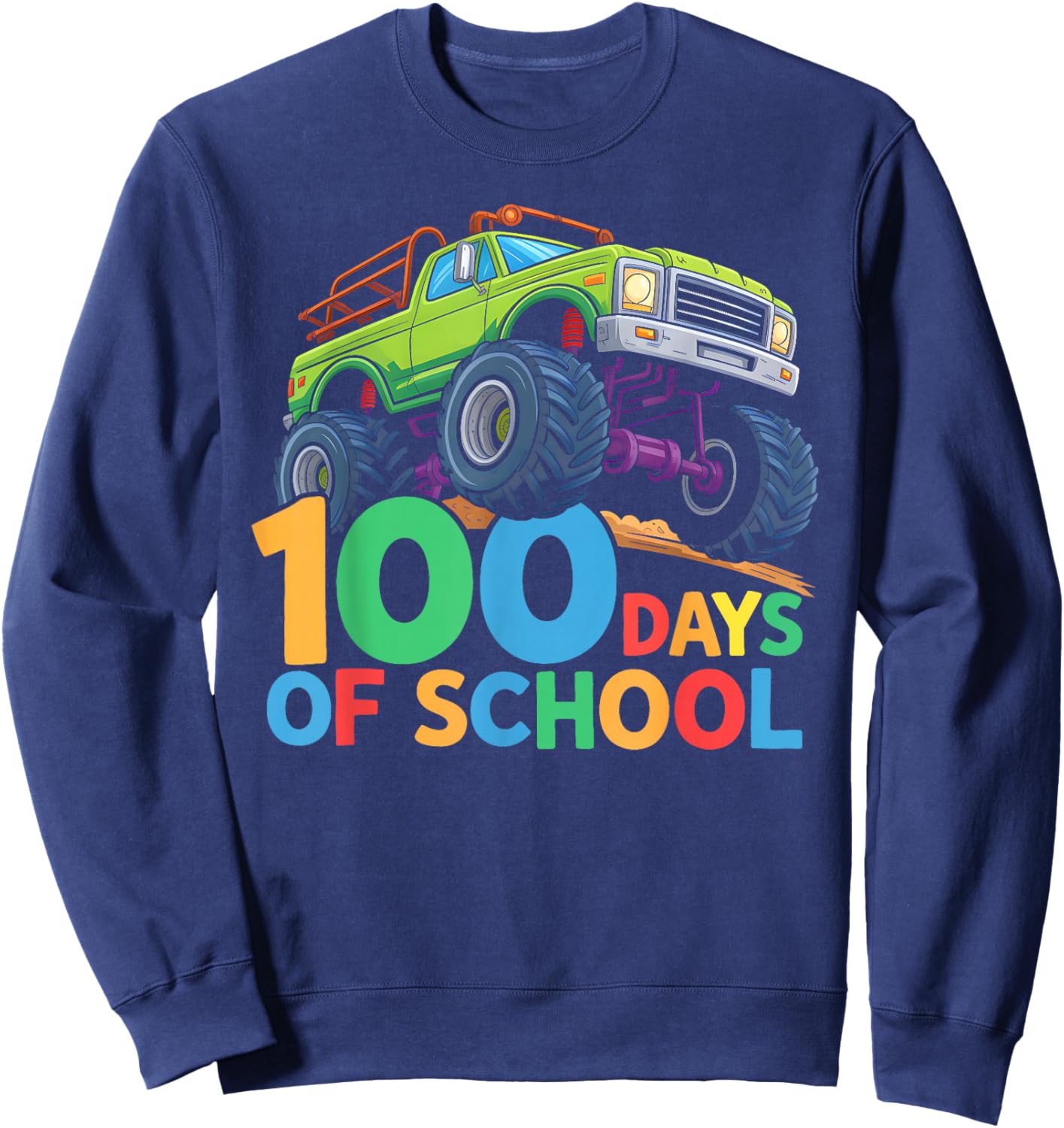 100th Day of School Boys Kids Toddler 100 Days of School Sweatshirt - Sweatshirt | Navy