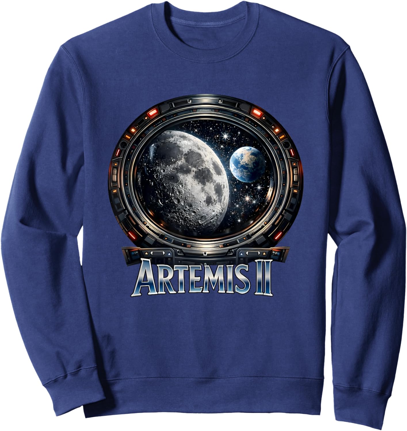 Artemis II 2026 Mission Earth and Moon Artemis 2 Sweatshirt - Sweatshirt | Navy