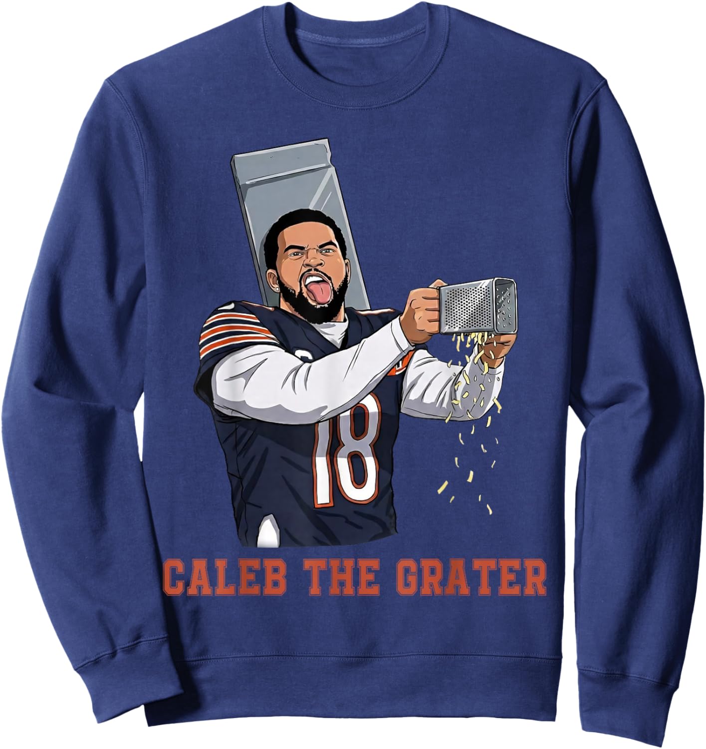 Caleb The Grater Game Day Football Funny Meme Cheese Sweatshirt - Sweatshirt | Navy
