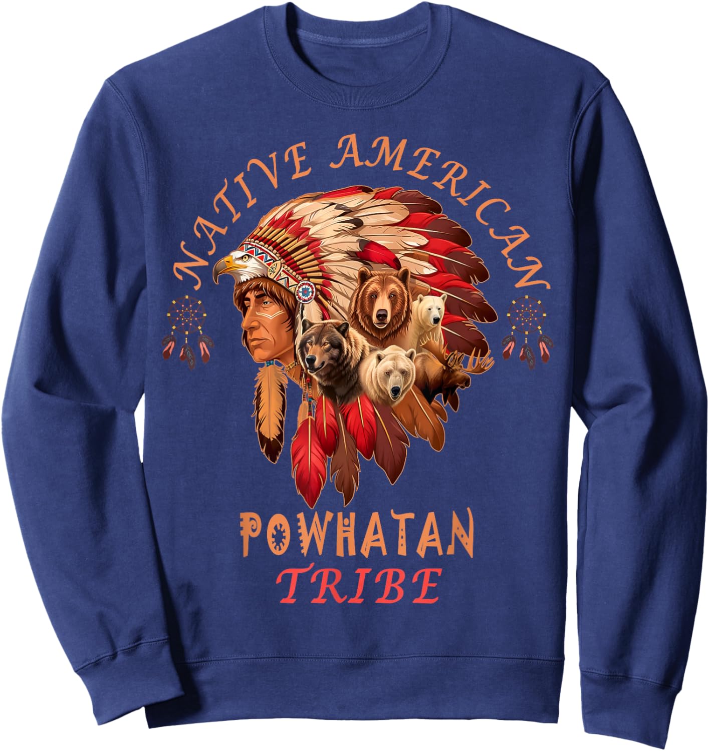 Powhatan Tribe Native American Sweatshirt - Sweatshirt | Navy