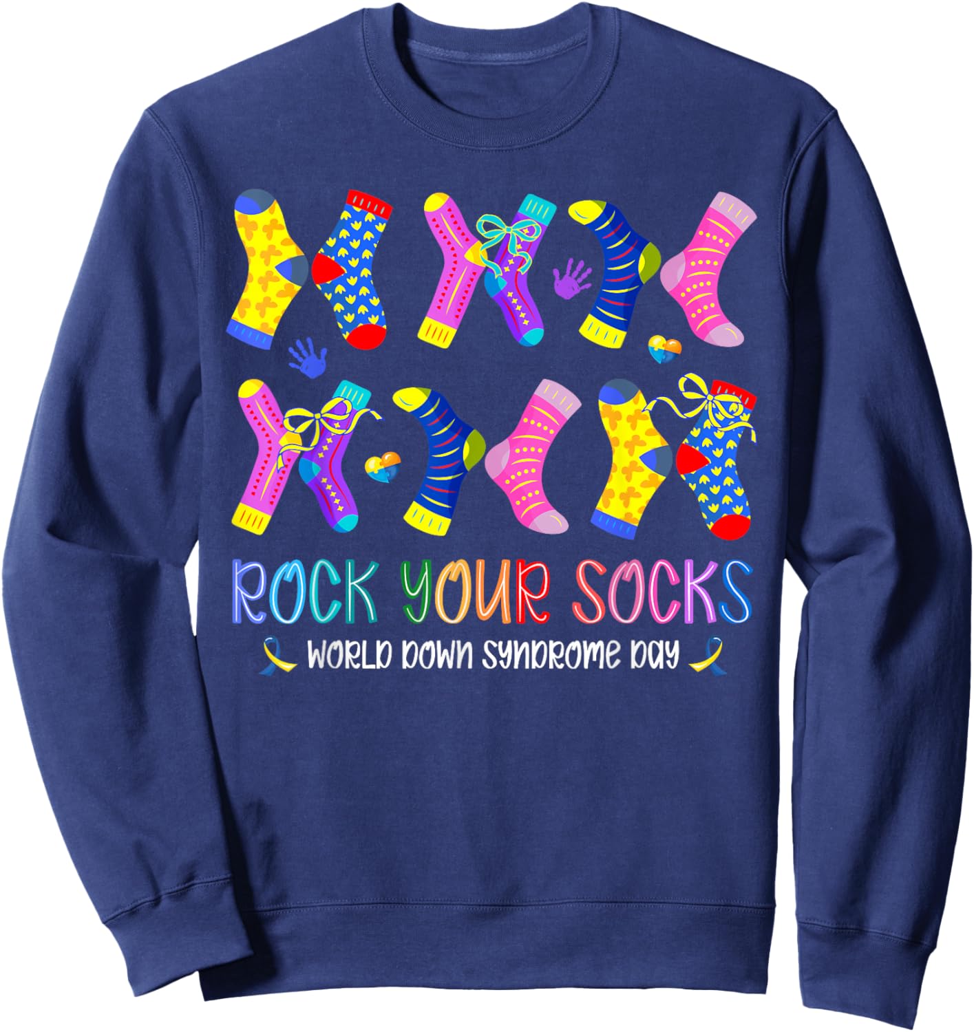 Rock Your Socks World Down Syndrome Day 321 Women Kids Sweatshirt - Sweatshirt | Navy