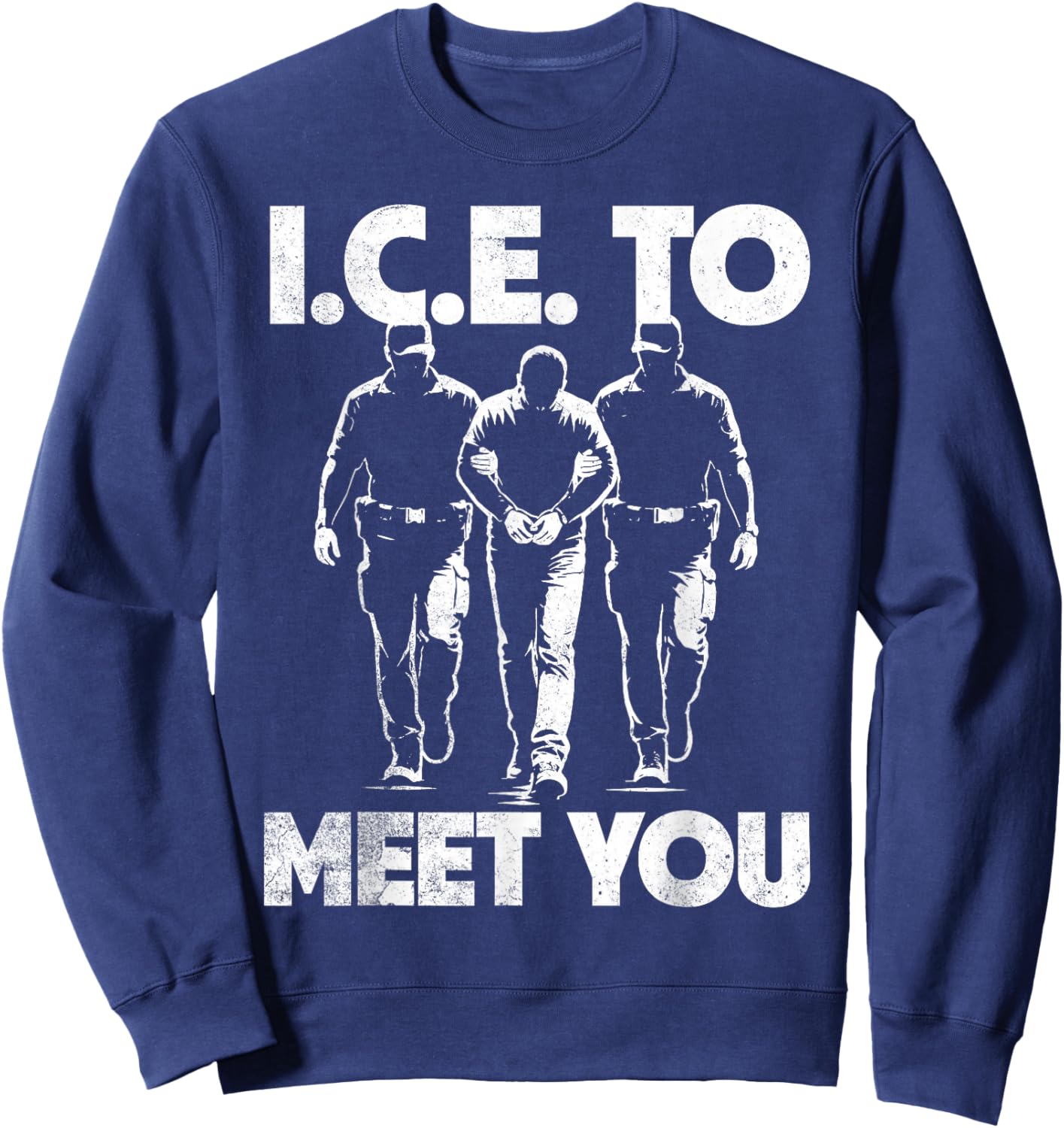 Support ICE - Funny Patriotic Sweatshirt - Sweatshirt | Navy