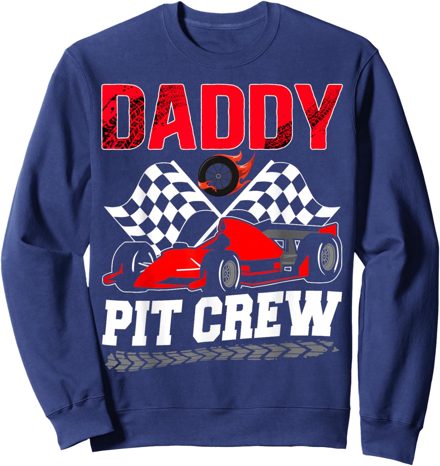 Daddy Pit Crew Racing Family Race Car Birthday Boy Sweatshirt - Sweatshirt | Navy
