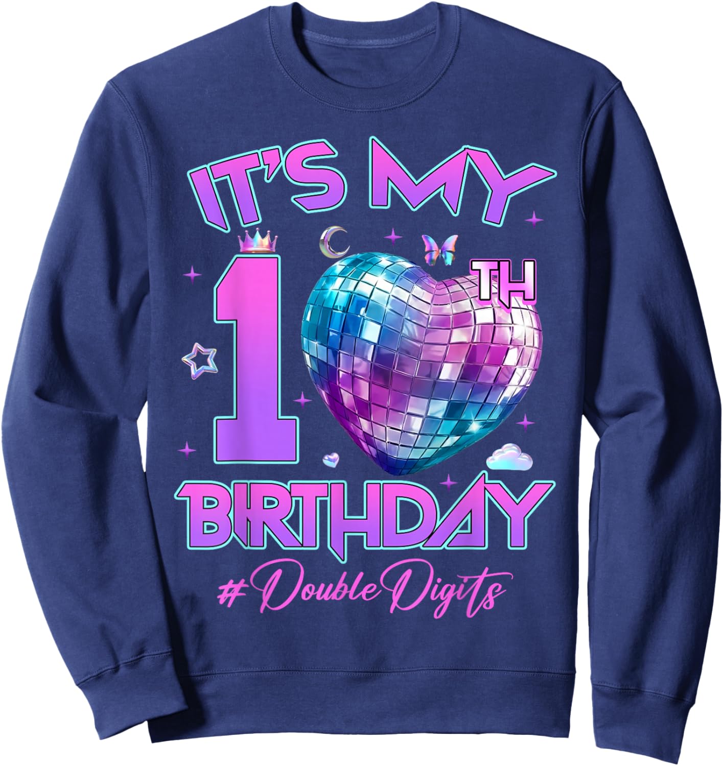 It's My 10th Birthday Girl K-Pop Birthday K Pop Themed Party Sweatshirt - Sweatshirt | Navy