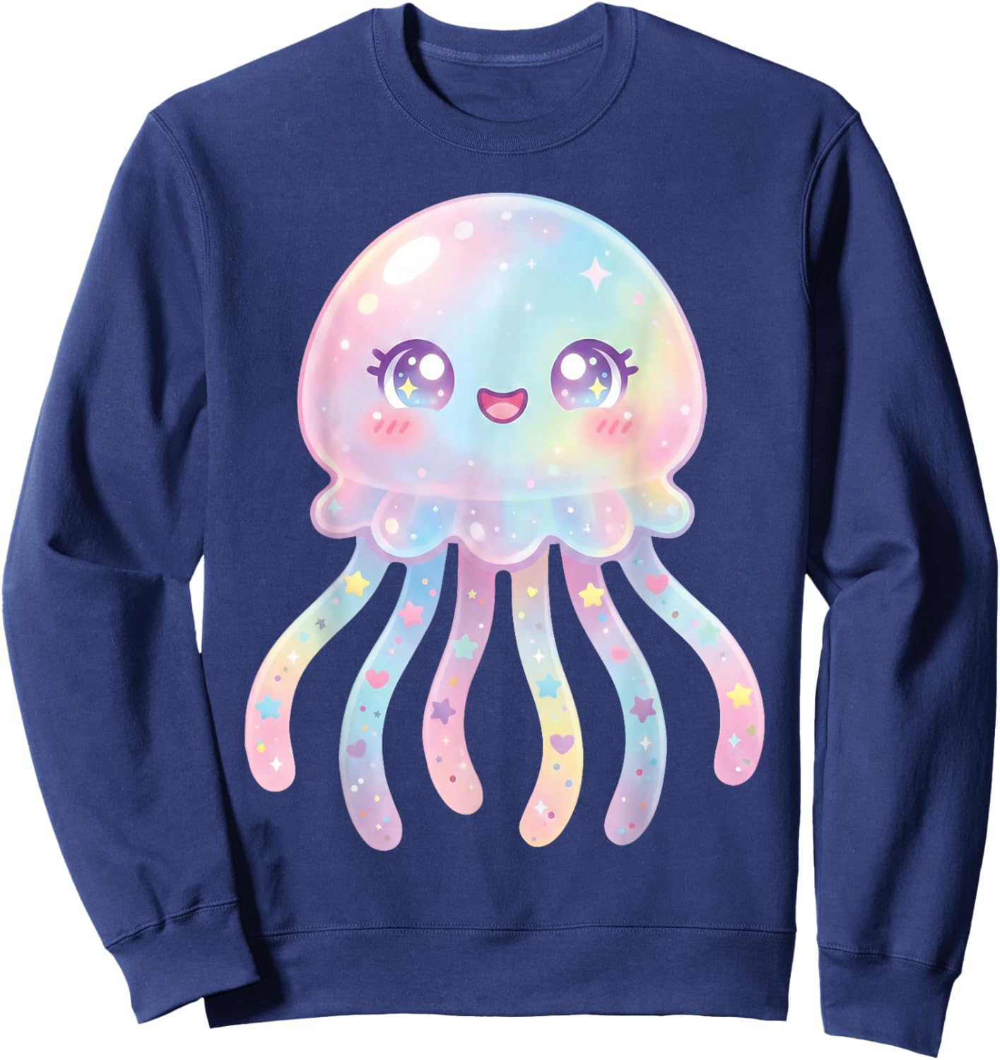 Jellyfish Cute Kawaii Women Kids Colorful Jellyfish Sweatshirt - Sweatshirt | Navy