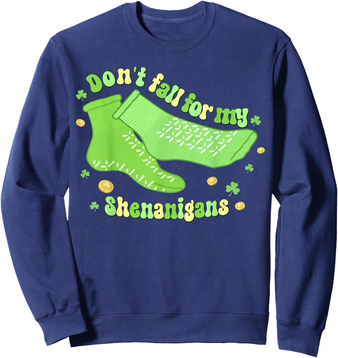 Don't Fall for My Shenanigans PCT CNA Nurse St Patrick's Day Sweatshirt - Sweatshirt | Navy