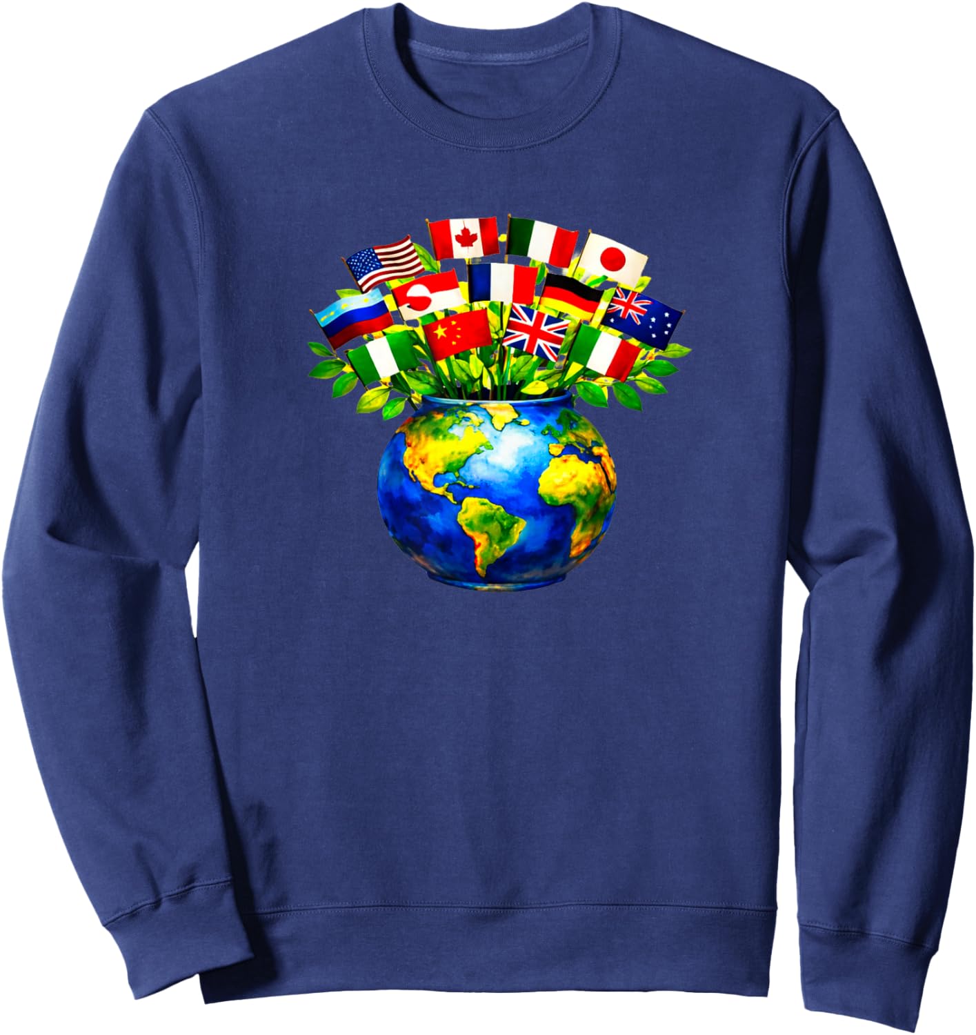 Peace Global Harmony Earth NatureTse International Style Sweatshirt - Sweatshirt | Navy