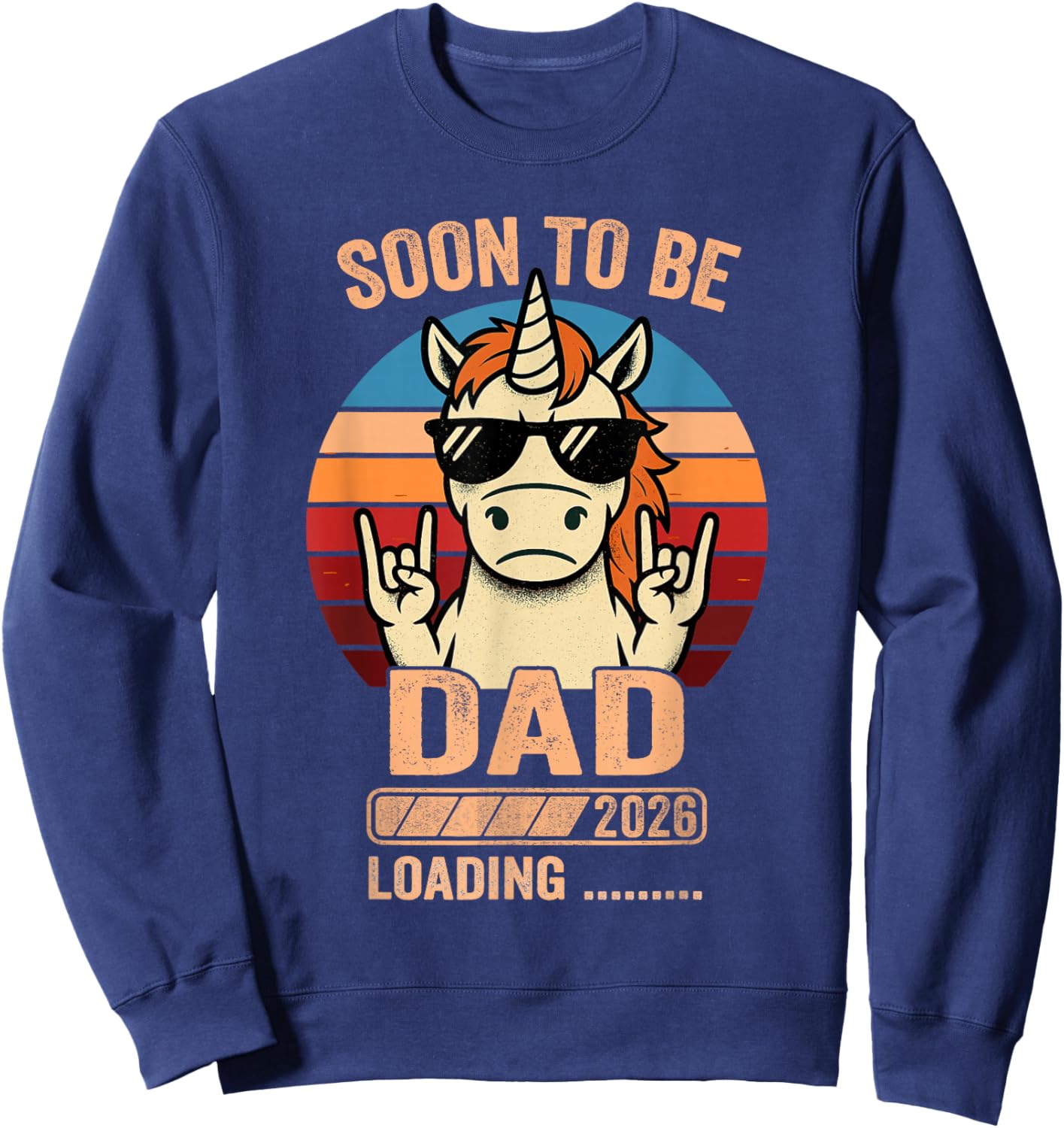 Dad Unicorn to Be Soon to Be Dad 2026 Sweatshirt - Sweatshirt | Navy