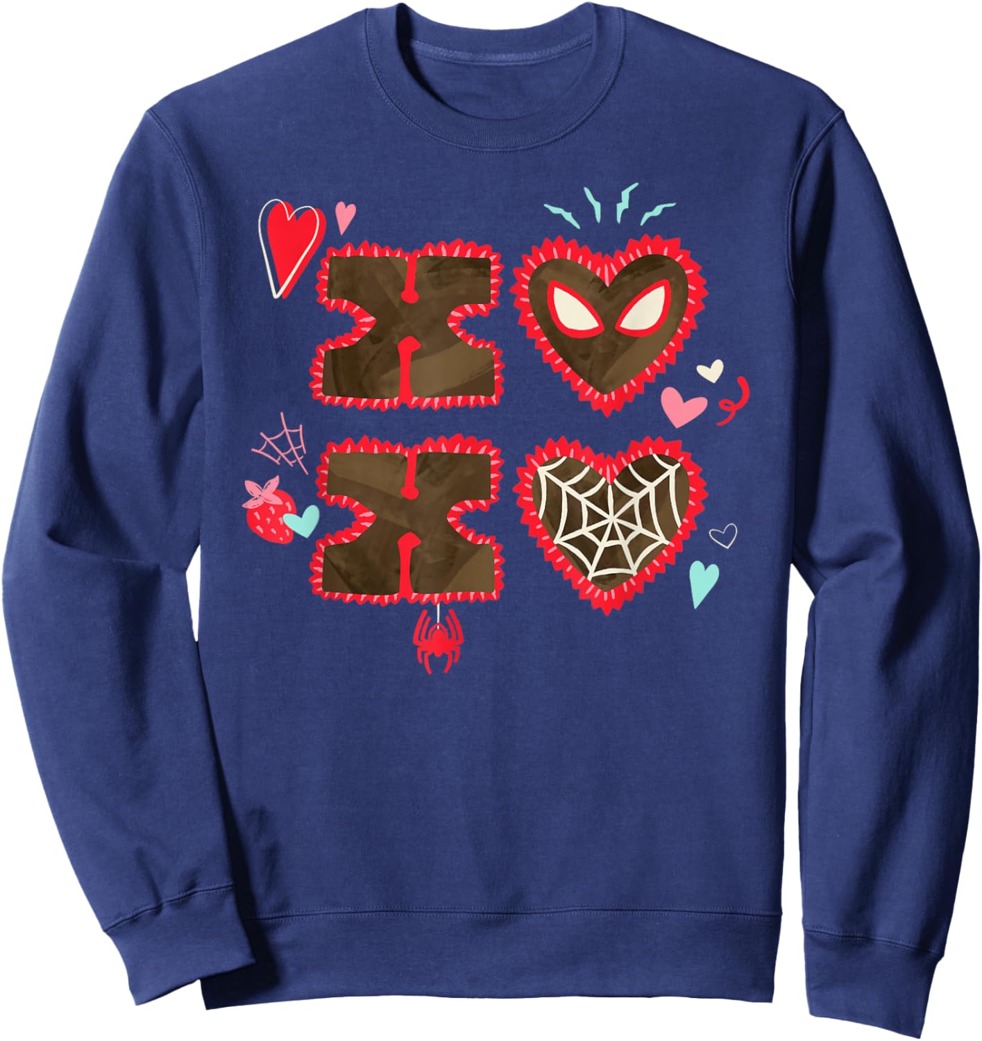 Marvel Spider-Man XOXO Valentine's Day Heart Gift Sweatshirt - Sweatshirt | Navy