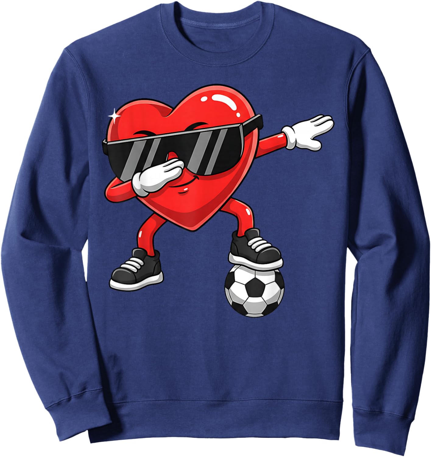Valentines Day Football Heart Dab Soccer Men Boys Kids Teens Sweatshirt - Sweatshirt | Navy