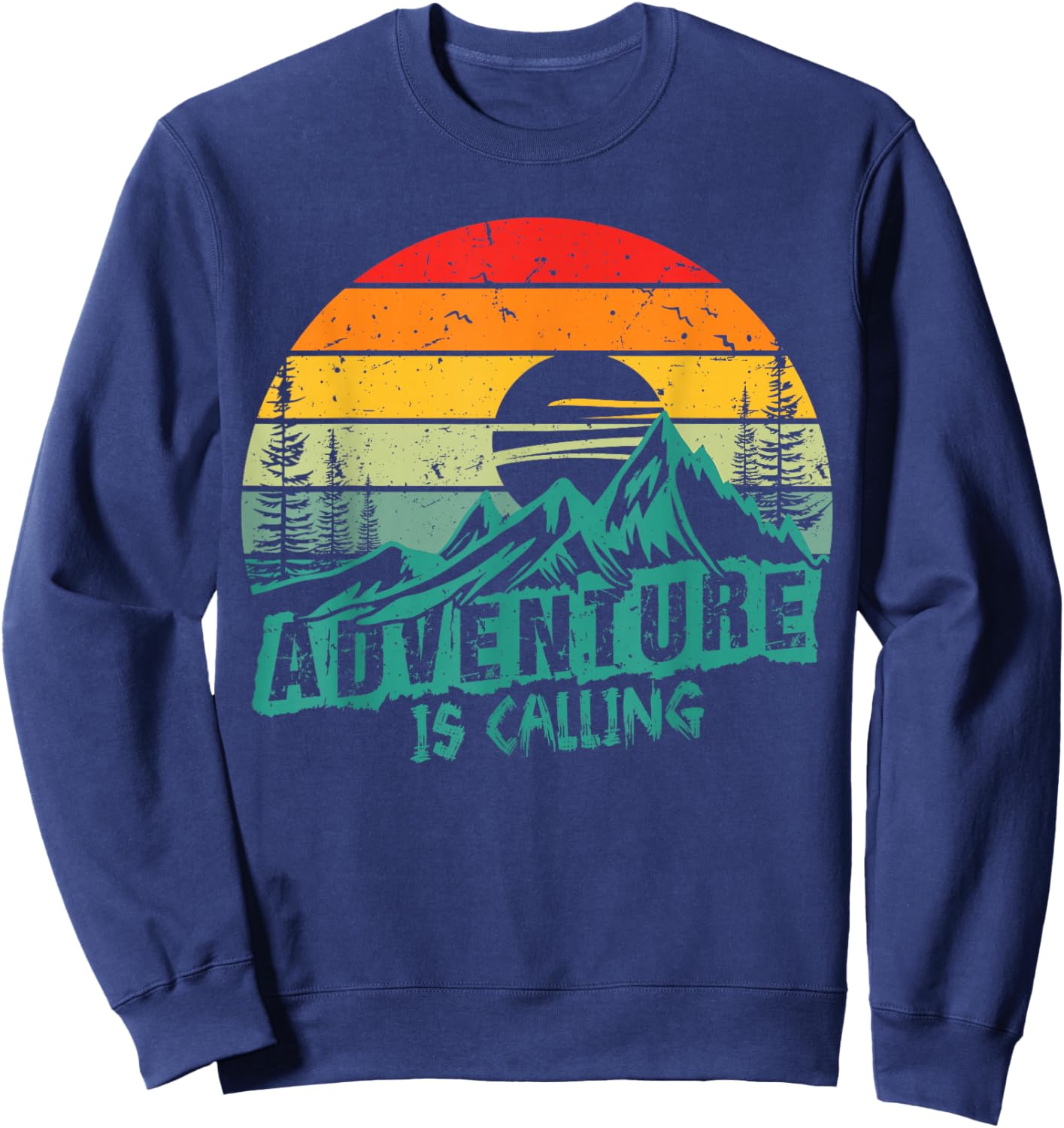 Forest Trees Camping Mountain Nature Adventure Outdoor Camp Sweatshirt - Sweatshirt | Navy