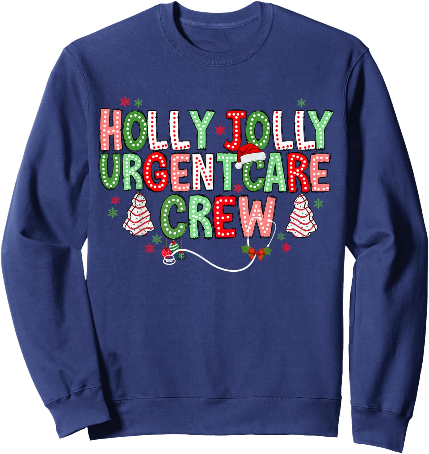 Urgent Care Nurse Crew Christmas Minor Injury Unit RN ICU Sweatshirt - Sweatshirt | Navy