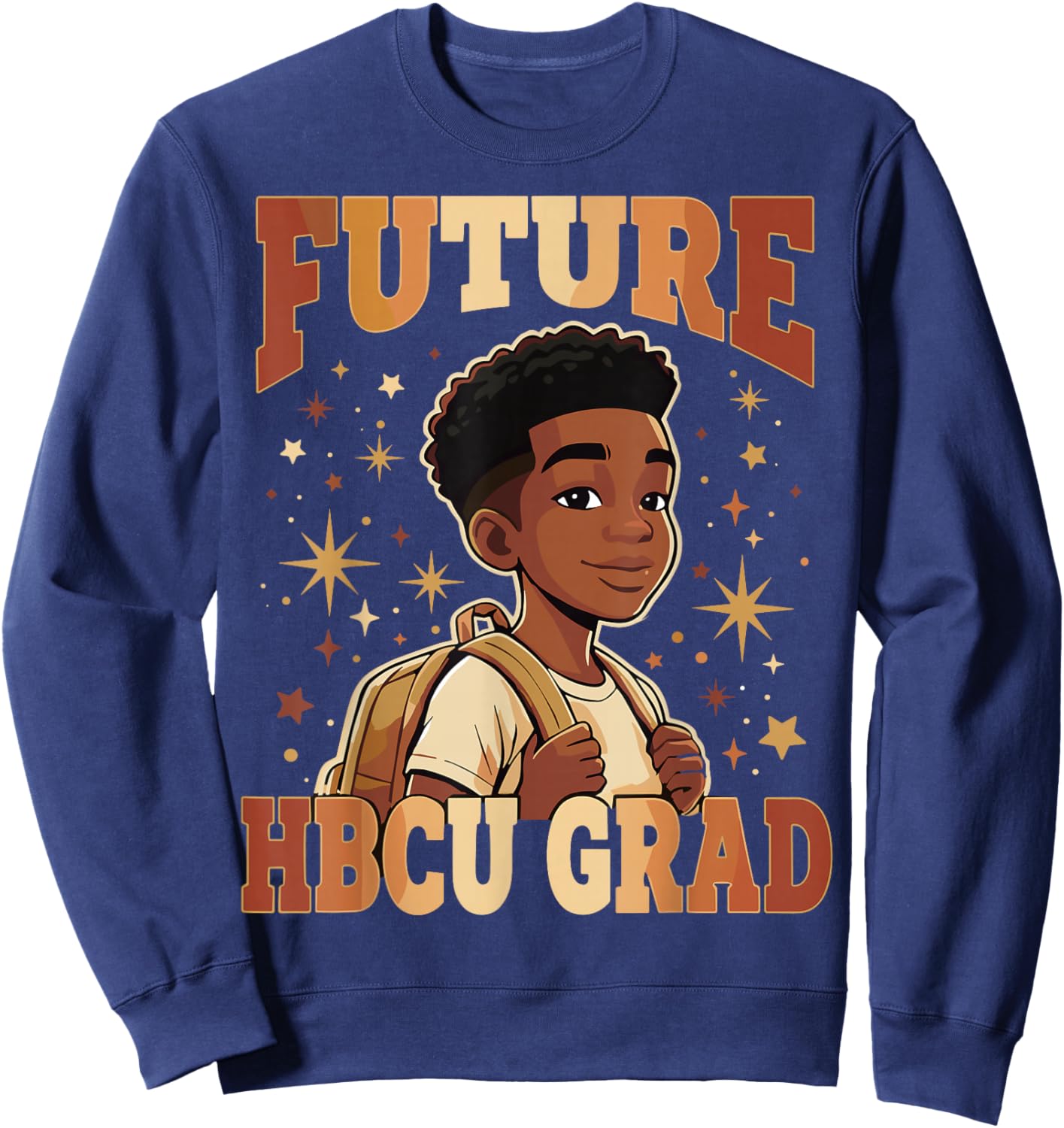 Future HBCU Grad Kids Afro Black Boy Graduation Sweatshirt - Sweatshirt | Navy