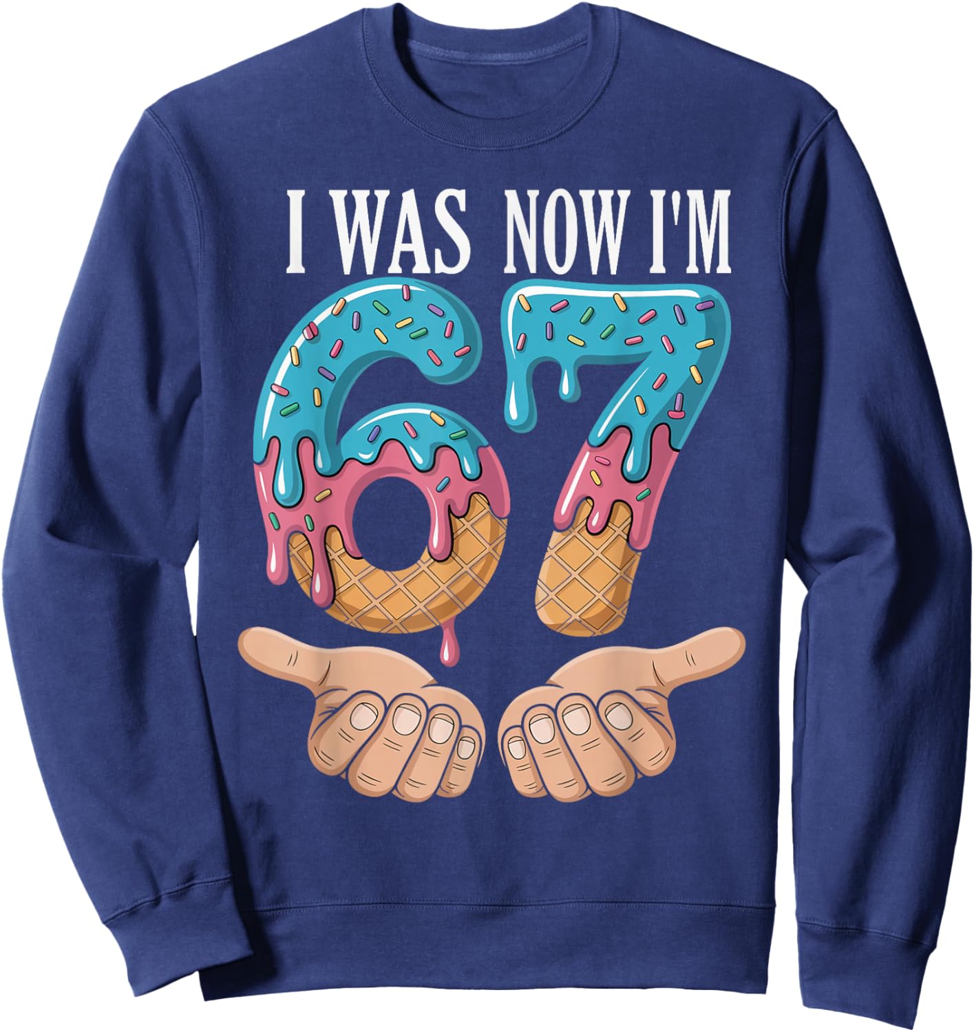 I was 6 Now I’m 7 Funny Birthday Girl Kids Seven Years Old Sweatshirt - Sweatshirt | Navy