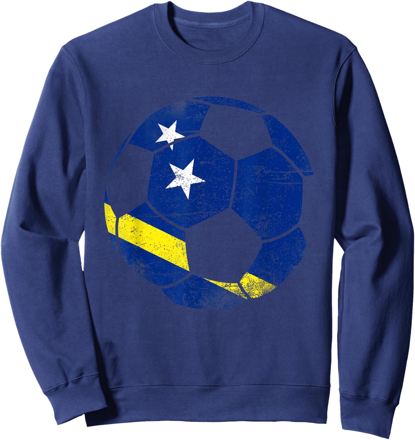 Curacao Soccer Ball,Curacao,Flag of Curacao,Curacao Flag. Sweatshirt - Sweatshirt | Navy