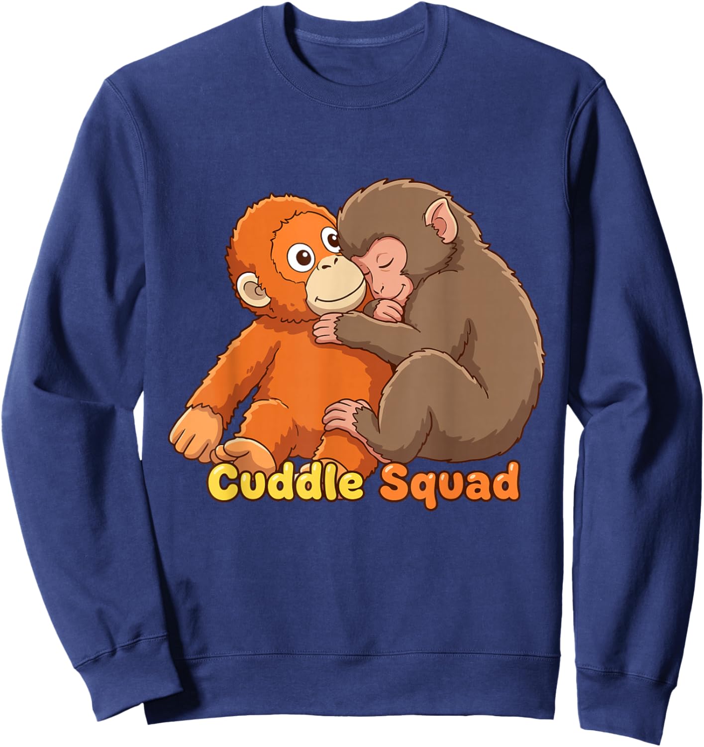Funny Cuddle Squad Panchi Kun Viral Video Baby Monkey Punch Sweatshirt - Sweatshirt | Navy