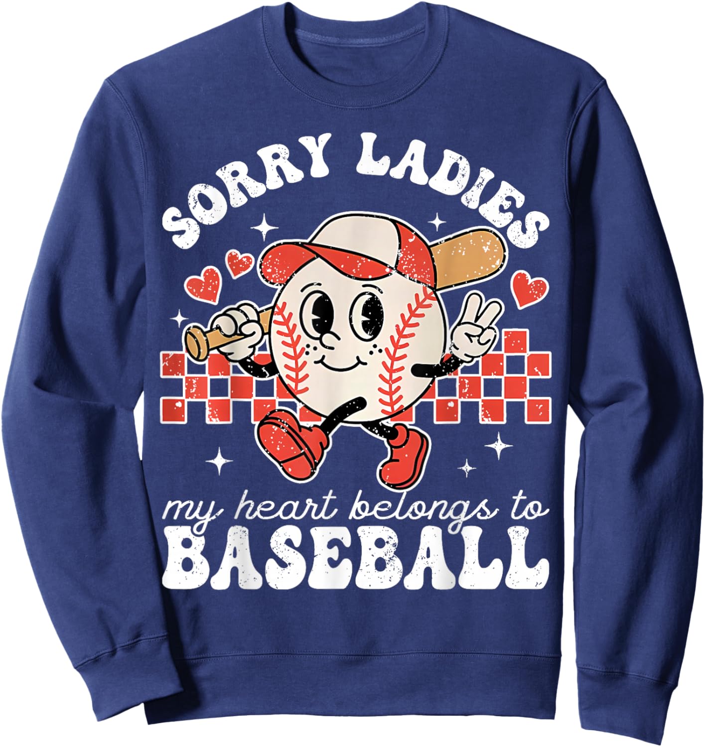 Sorry Ladies My Heart Belongs to Baseball Boy Kids Sweatshirt - Sweatshirt | Navy