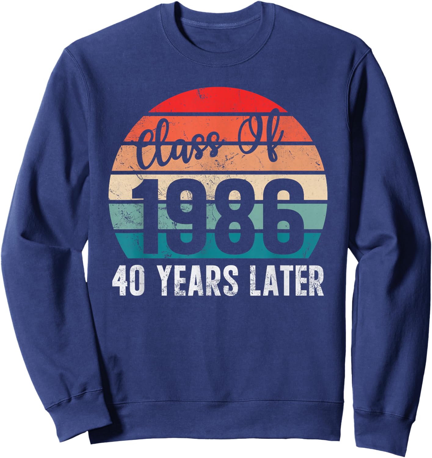 Vintage Class of 1986 86 Reunion High School Alumni Matching Sweatshirt - Sweatshirt | Navy