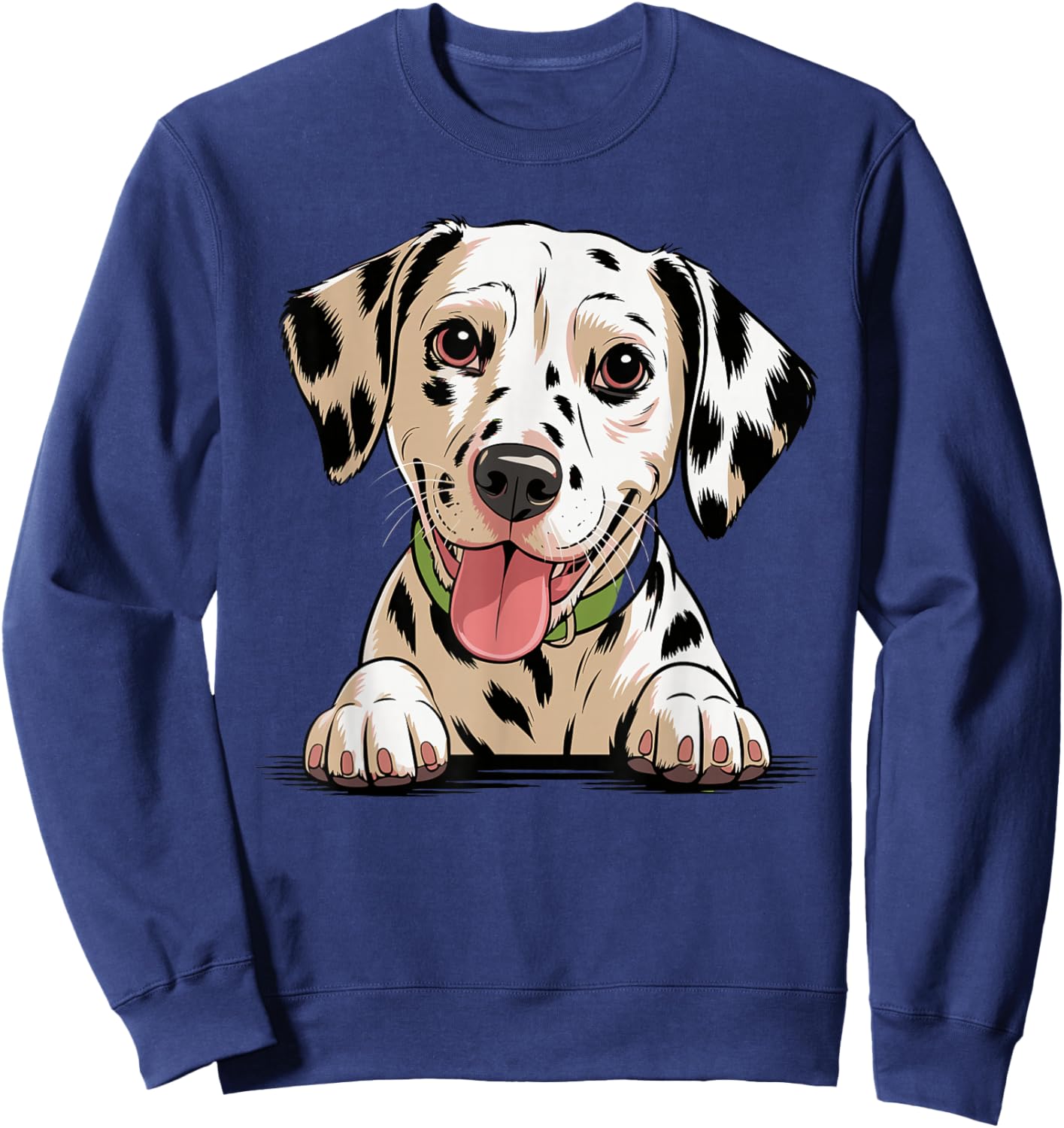 Cute Puppy Breed Artistic Spotted Fire Coach Dalmatian Sweatshirt - Sweatshirt | Navy
