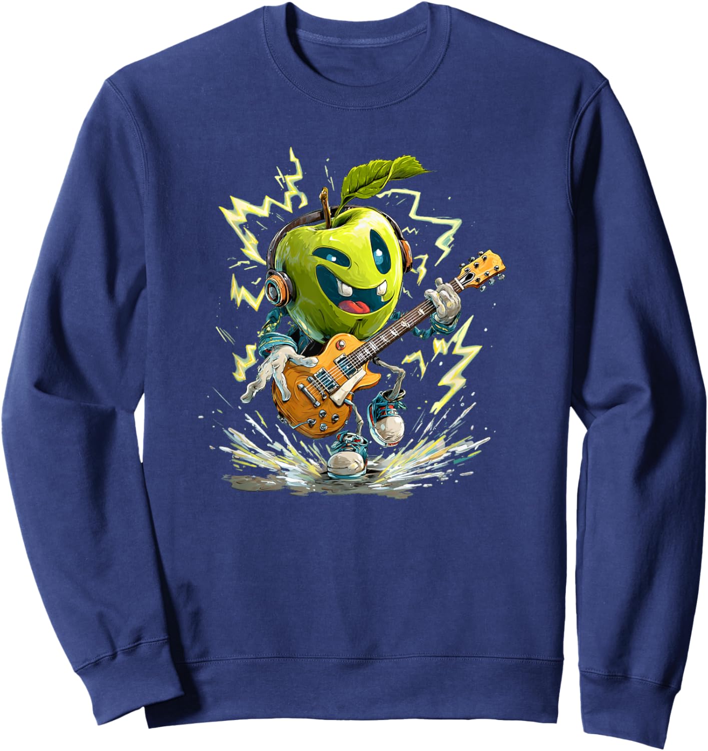Green Guitar Apple Costume for Boys and Girls Sweatshirt - Sweatshirt | Navy