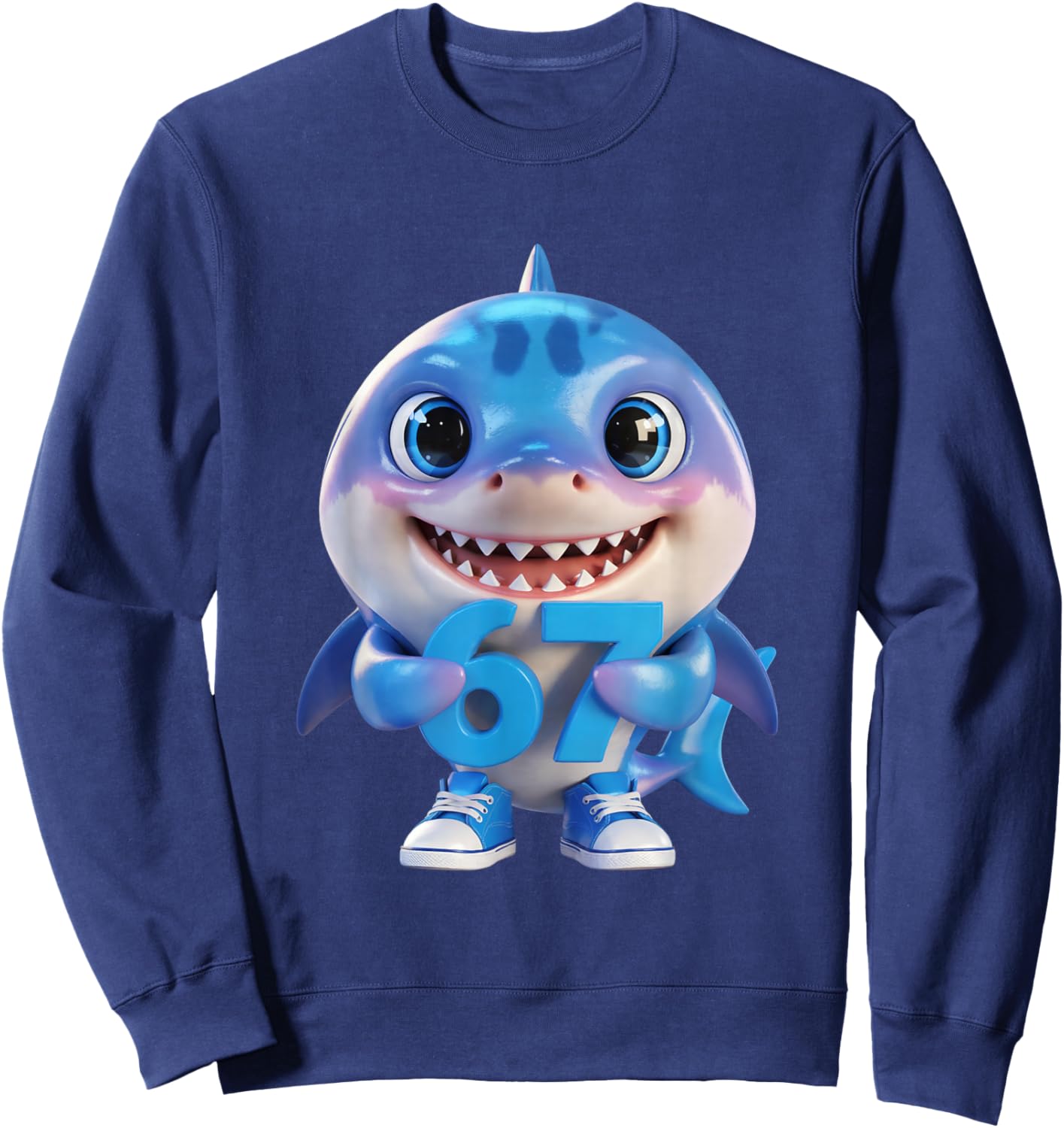 Tralalero Tralala 67 Six Seven Brainrot Memes Internet Meme Sweatshirt - Sweatshirt | Navy