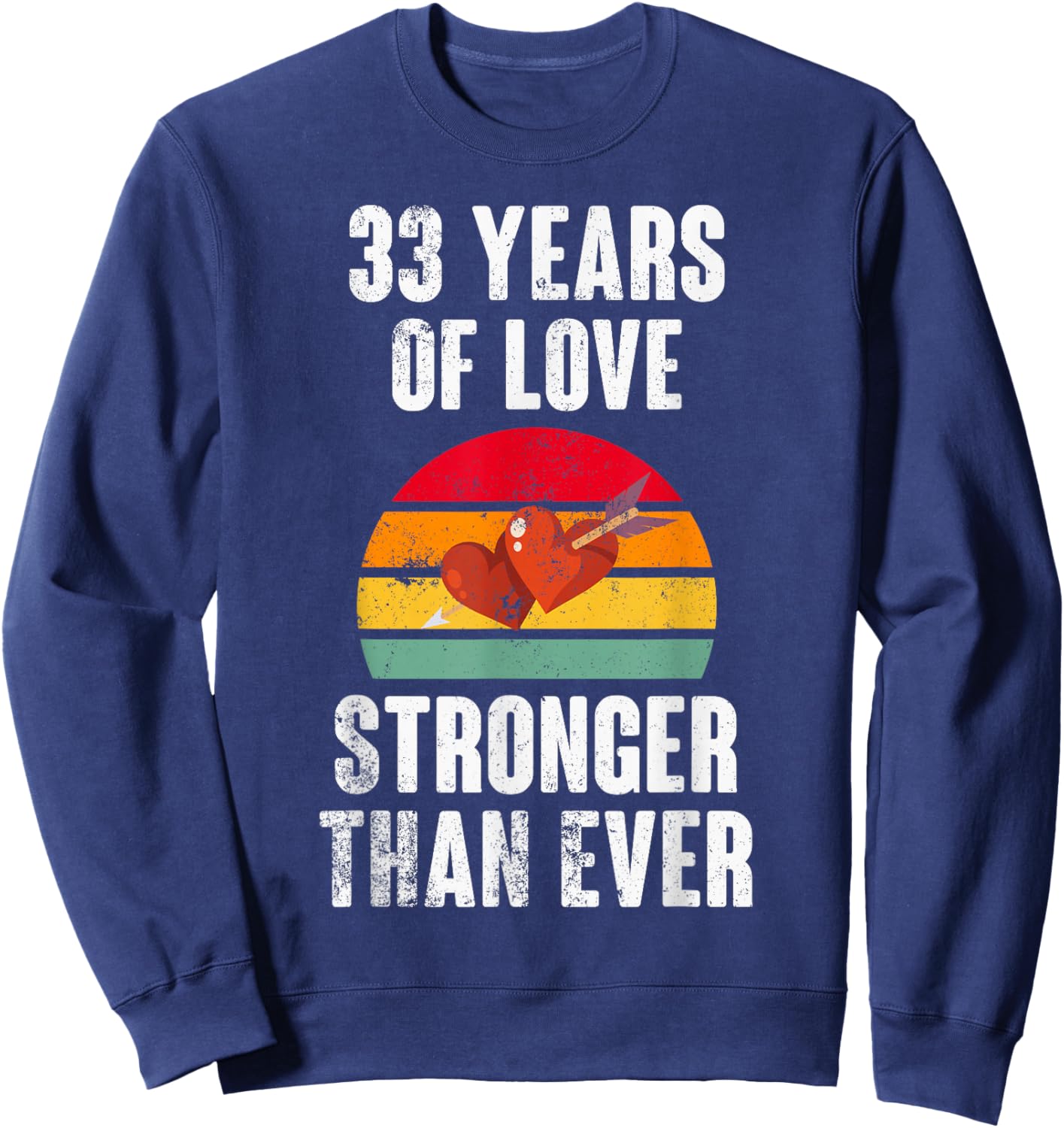 Vintage Sunset 33 Years Together 33rd Wedding Anniversary Sweatshirt - Sweatshirt | Navy