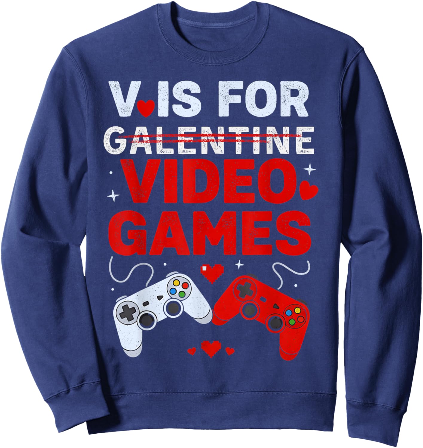 Valentines Day Boys Galentine Day Boy Video Games Kids Girls Sweatshirt - Sweatshirt | Navy