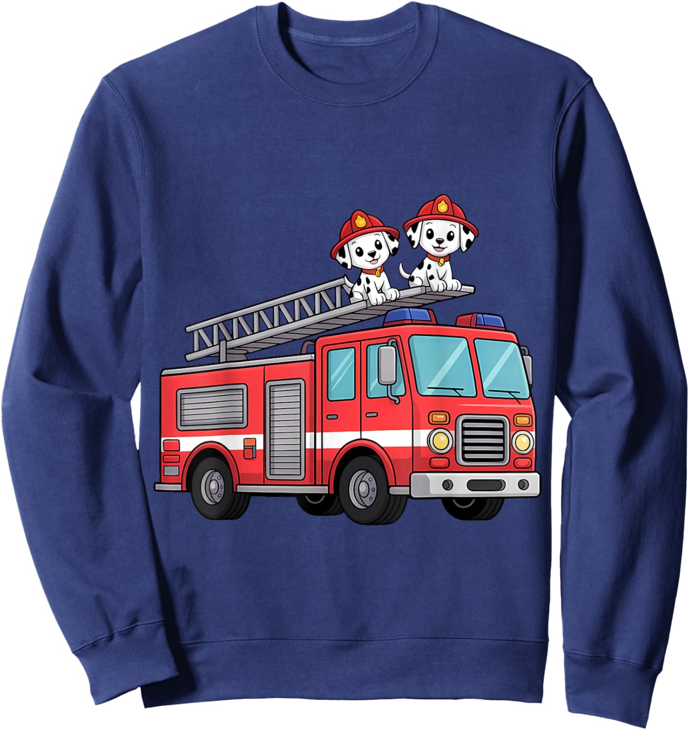 Fire Truck Firefighter Dalmatians Kids Sweatshirt - Sweatshirt | Navy