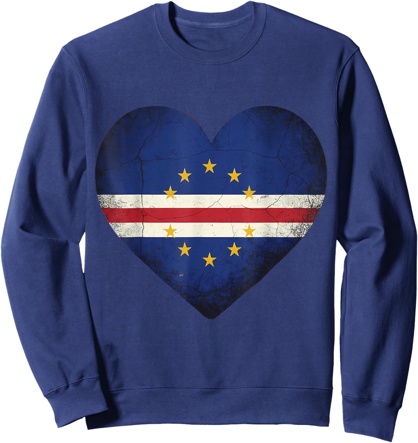 Cape Verde Roots Heart Cabo Verde Cape Verdean Flag Sweatshirt - Sweatshirt | Navy