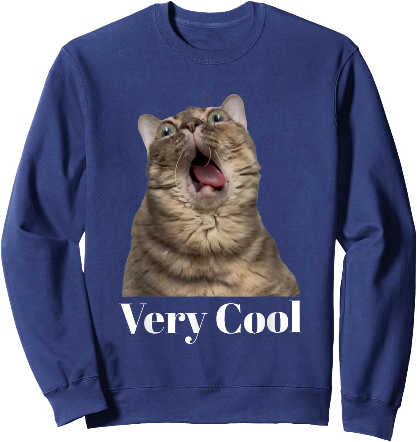 Gumbus Very Cool Funny Brainrot Cat Dank Meme Gen Z Sweatshirt - Sweatshirt | Navy