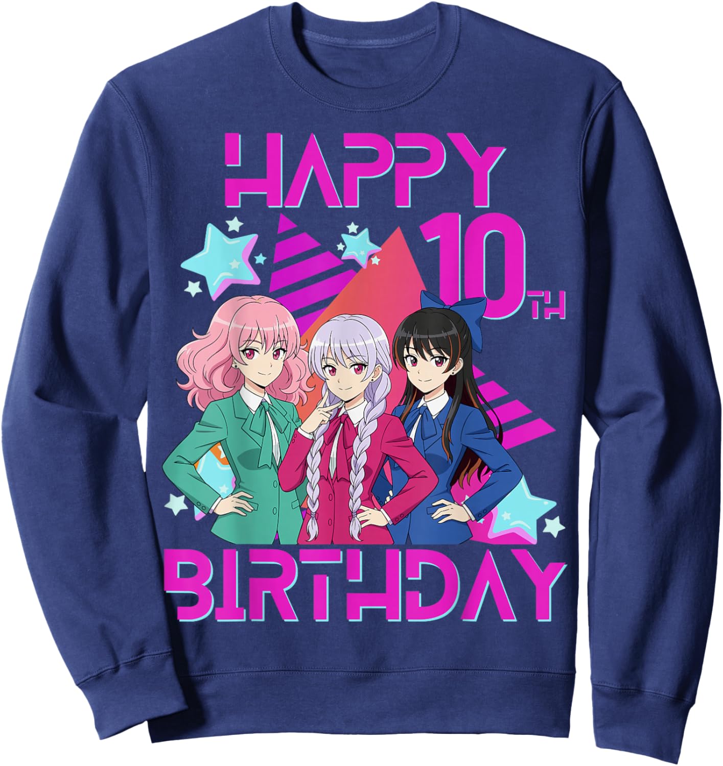 10 Years Old Birthday K Pop - 10th Birthday Girls Boy K-pop Sweatshirt - Sweatshirt | Navy