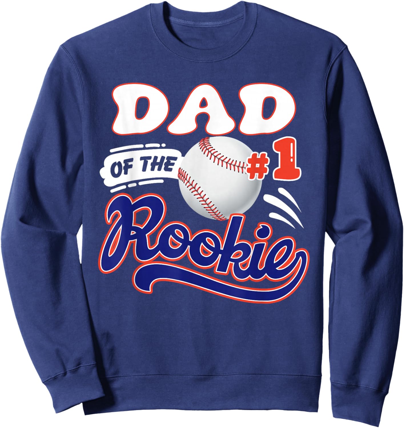 Dad Rookie of Year 1st Birthday Baseball Theme Matching Sweatshirt - Sweatshirt | Navy
