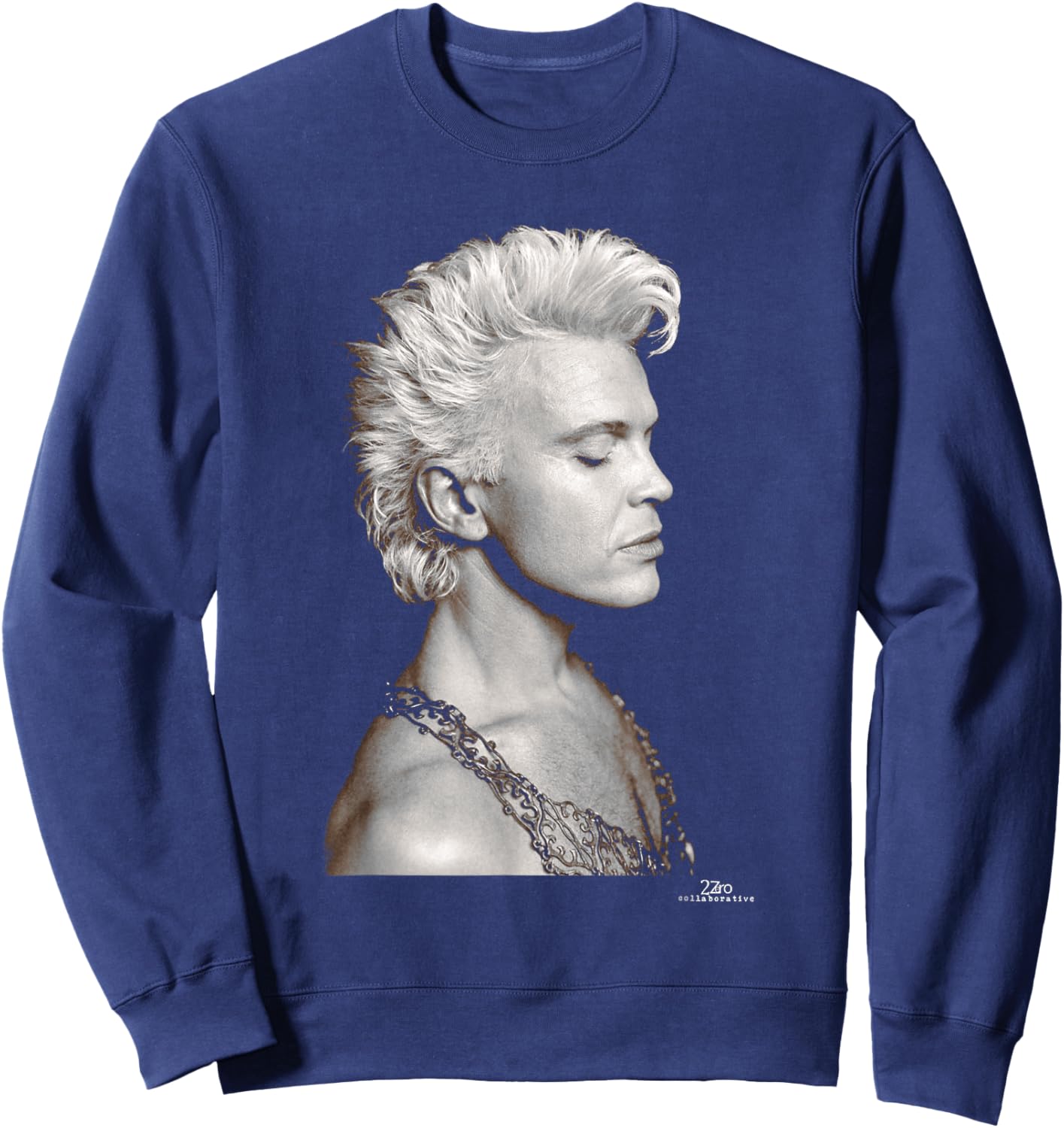Billy Idol Cradle of Love Era by Phil Nicholls Sweatshirt - Sweatshirt | Navy