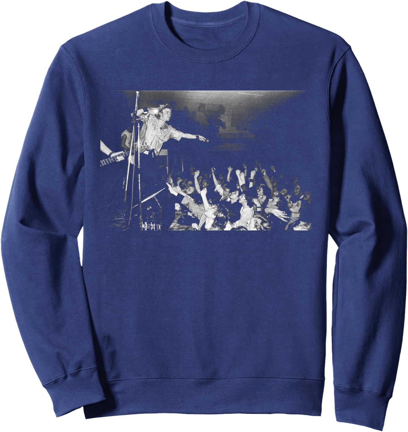 Johnny Rotten Works The Crowd Sex Pistols Holland 1977 Sweatshirt - Sweatshirt | Navy