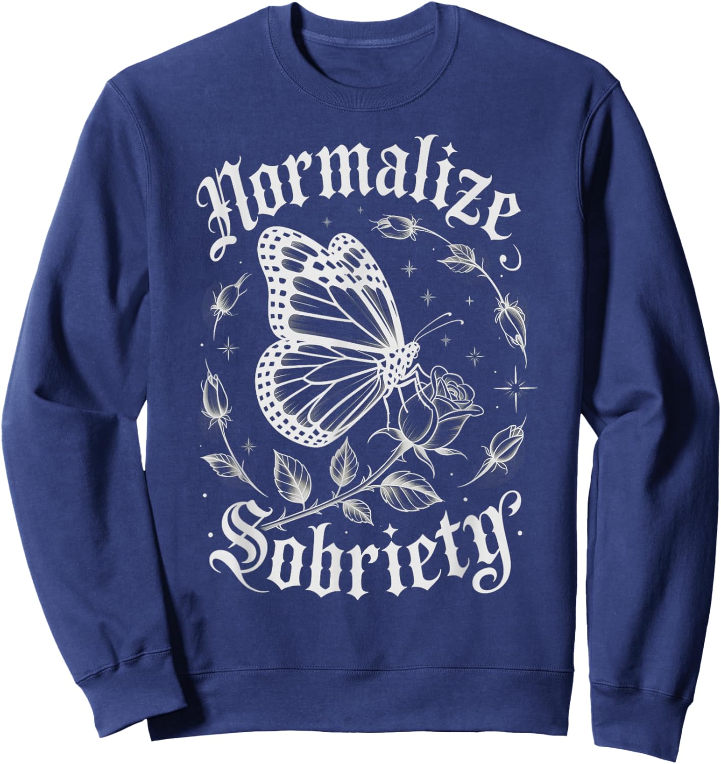Cute NORMALIZE Sobriety Sober Matters AA Support Recovery Sweatshirt - Sweatshirt | Navy