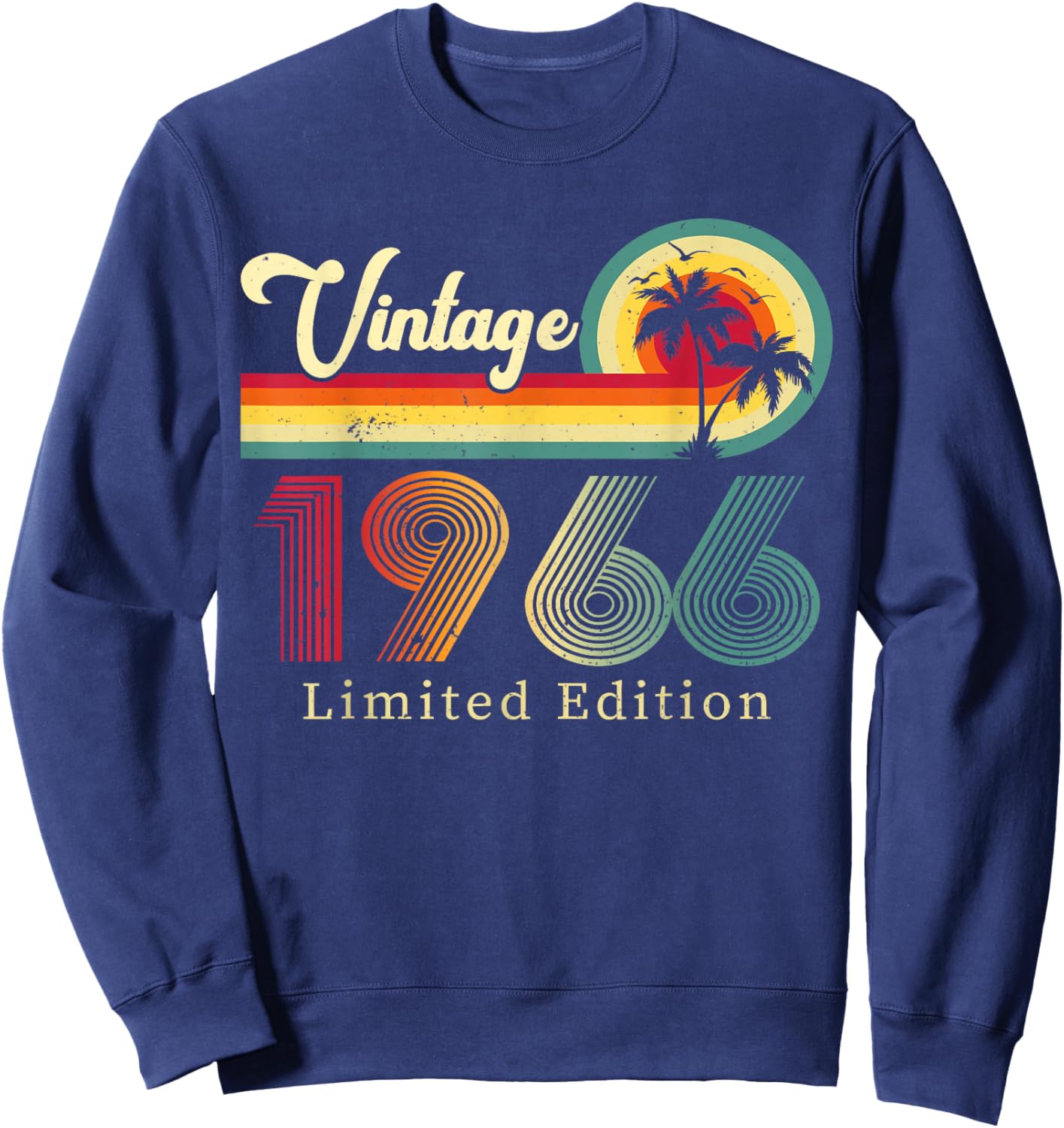 Vintage 1966 Classic 60th Birthday Retro Turnin 60 Years Old Sweatshirt - Sweatshirt | Navy