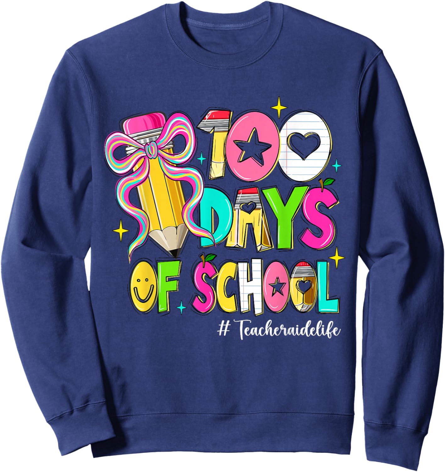 Bow Pencil Cute Sweatshirt - Sweatshirt | Navy