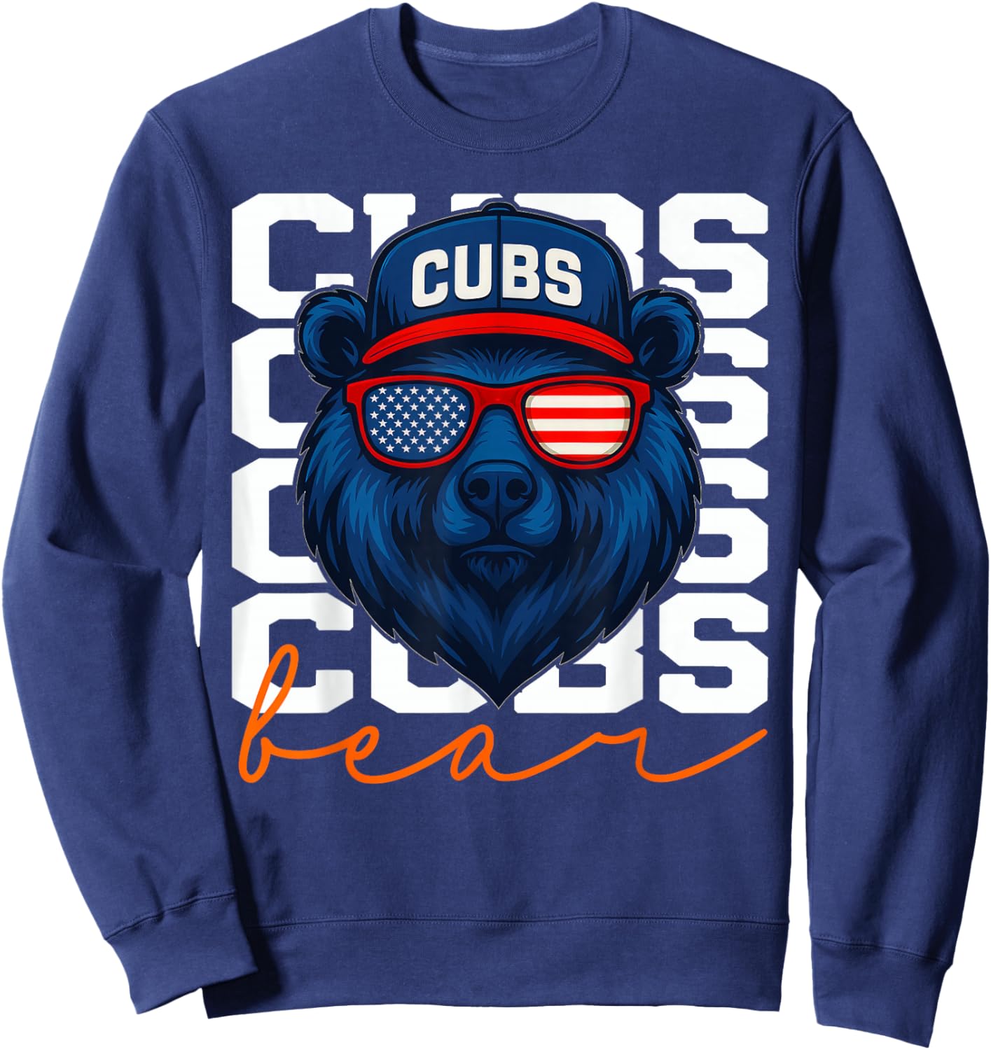 Vintage Cubs Name Personalized Retro Women Kid Sweatshirt - Sweatshirt | Navy