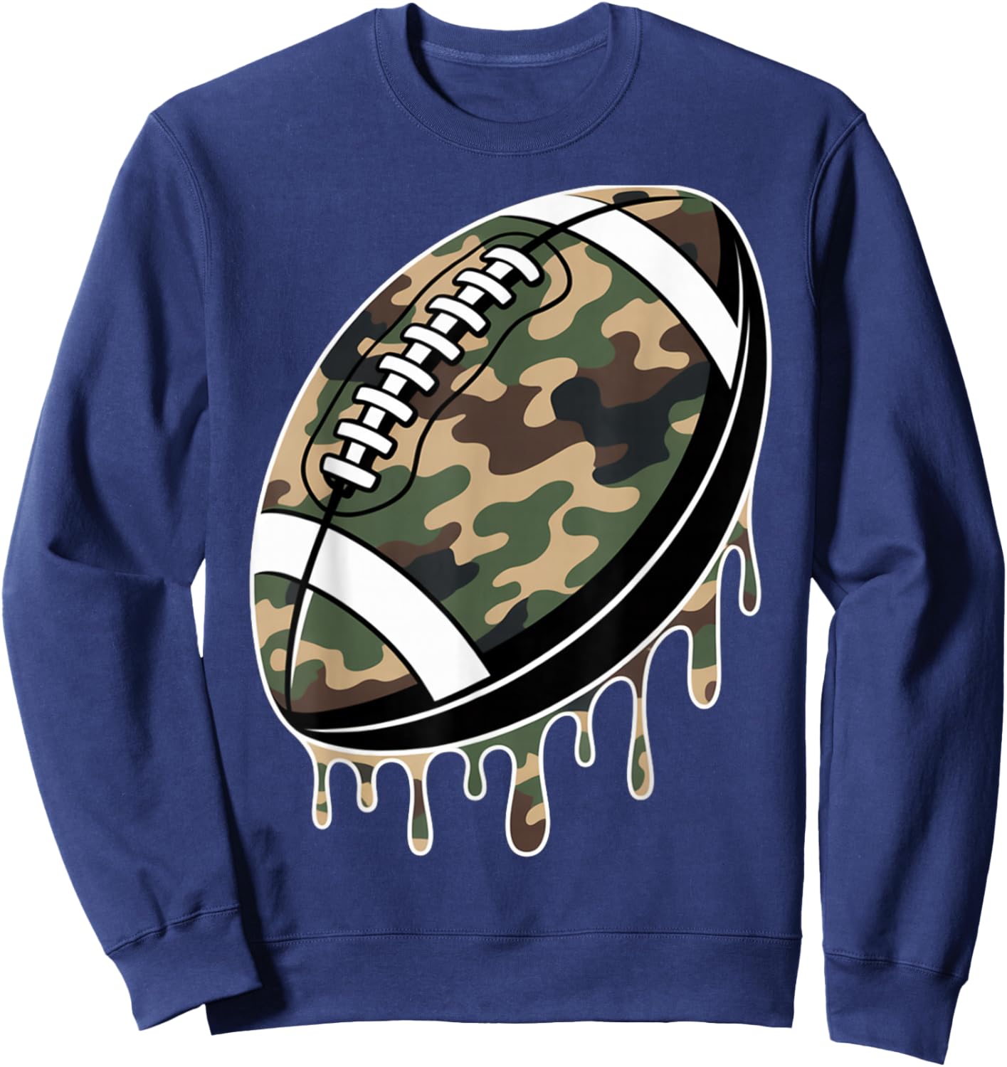 Camo American Football Drip Camouflage Coquette Sport Sweatshirt - Sweatshirt | Navy