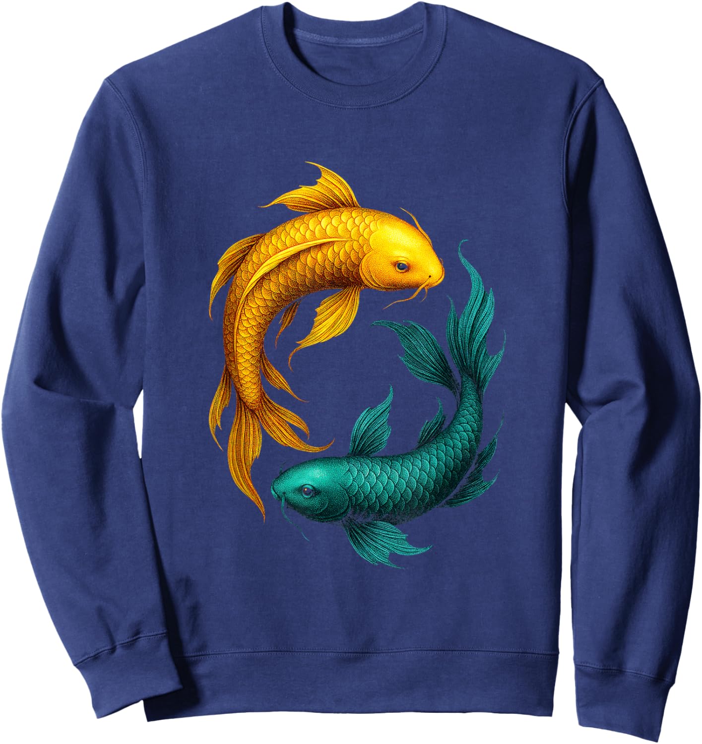 Yin Yang Koi Fish - Japanese Sweatshirt - Sweatshirt | Navy