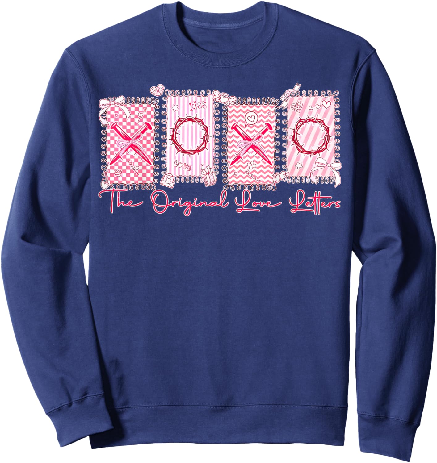 XOXO The Original Love Letters Christian Valentine Men Women Sweatshirt - Sweatshirt | Navy