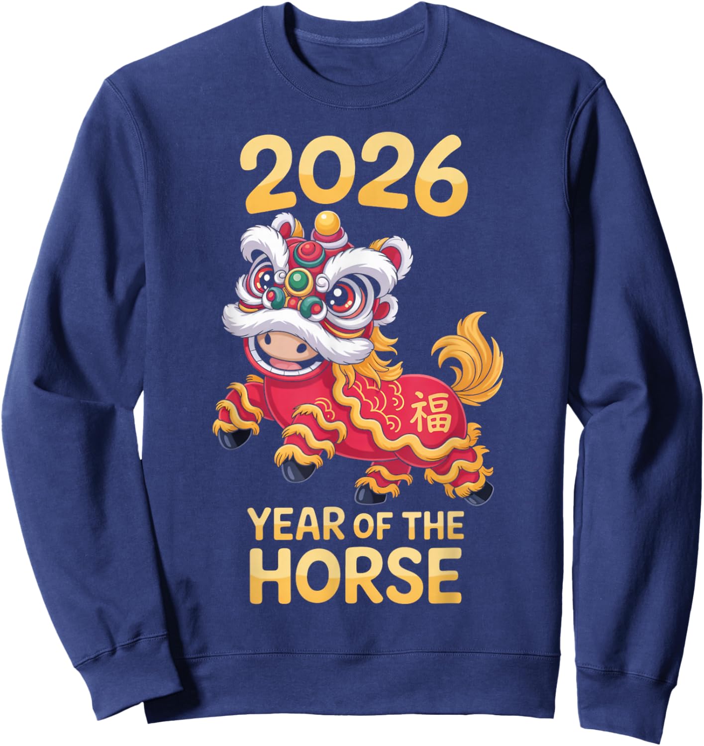 Zodiac Chinese Costume Lunar New Year of The Horse 2026 Sweatshirt - Sweatshirt | Navy