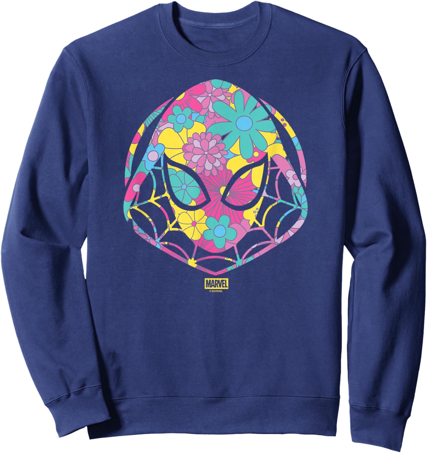 Spider-Man - Floral Ghost Spider Logo Sweatshirt - Sweatshirt | Navy