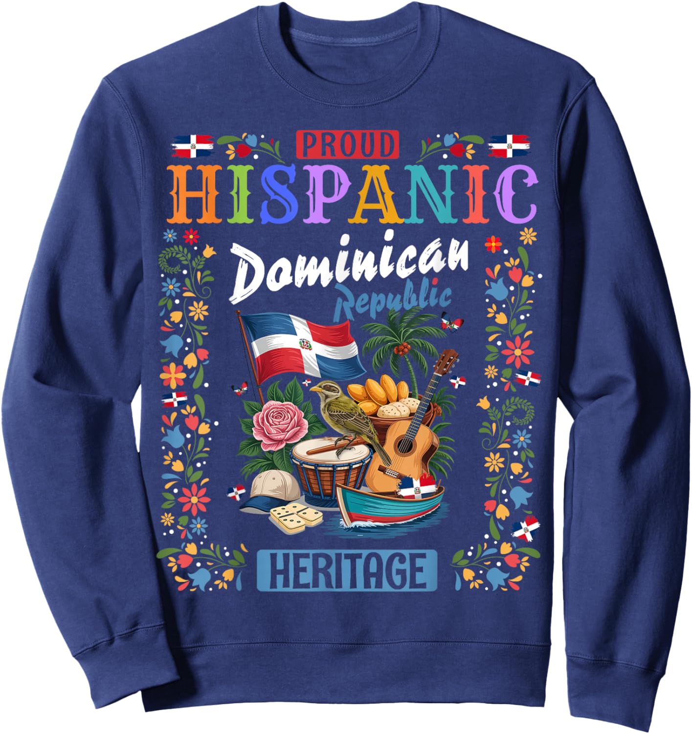 Dominican Republic Culture Outfit Idea for Kids Dominicana Sweatshirt - Sweatshirt | Navy