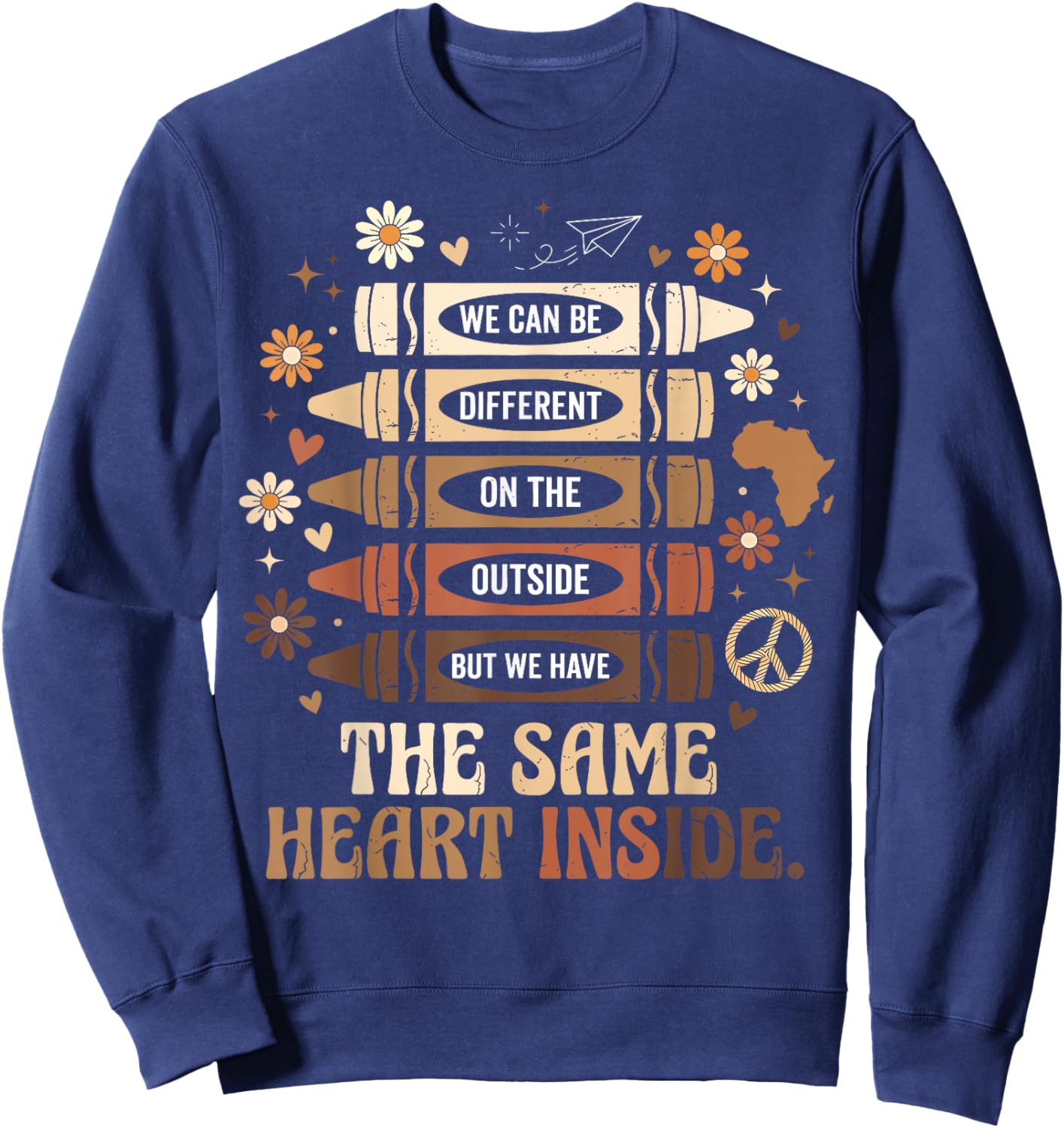 Black History Month We Have Same Heart Inside Teacher Kids Sweatshirt - Sweatshirt | Navy