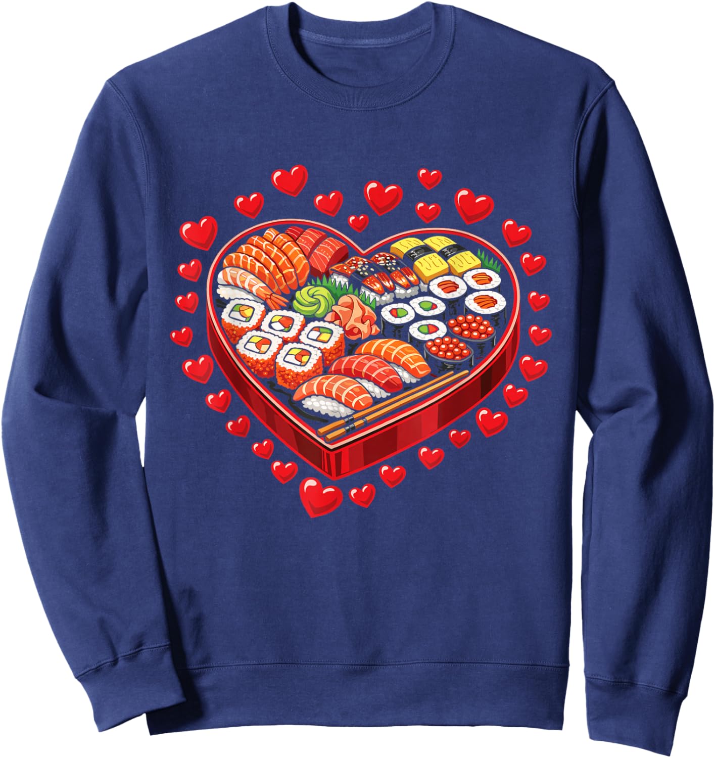 Sushi Valentine Valentines Day for Sushi Lover Sweatshirt - Sweatshirt | Navy