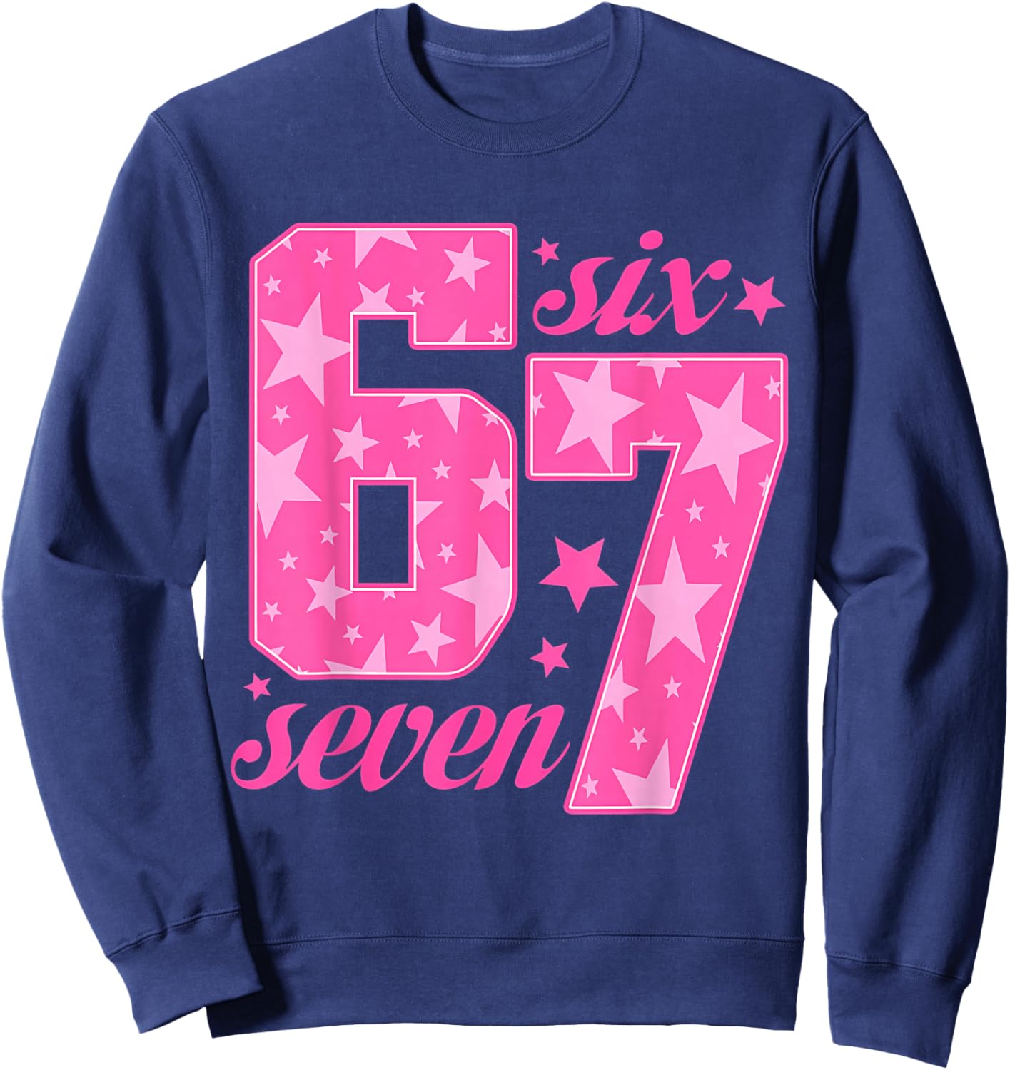 67 Funny Meme Pink Girl Sweatshirt - Sweatshirt | Navy