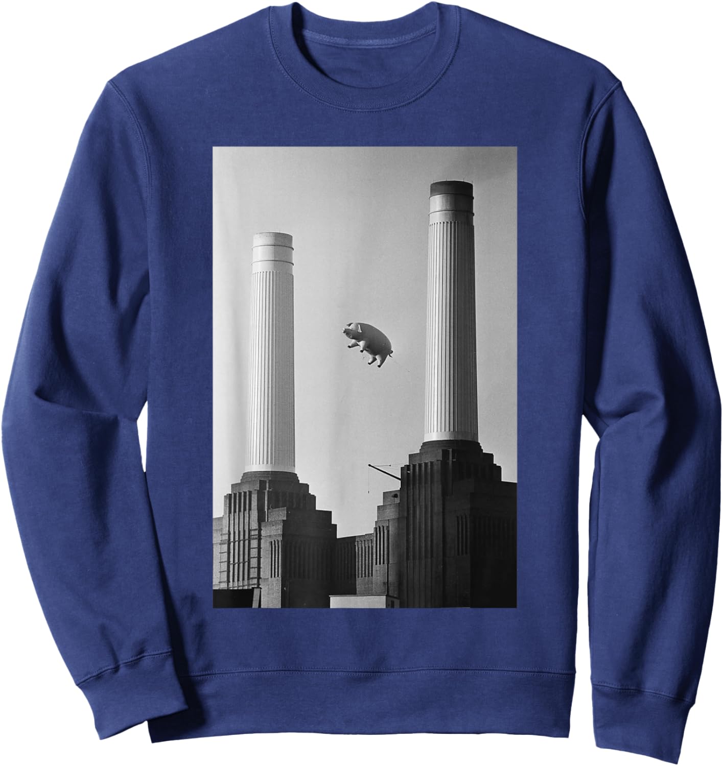 Pink Floyd Animals Pig Over Battersea Power Station Sweatshirt - Sweatshirt | Navy