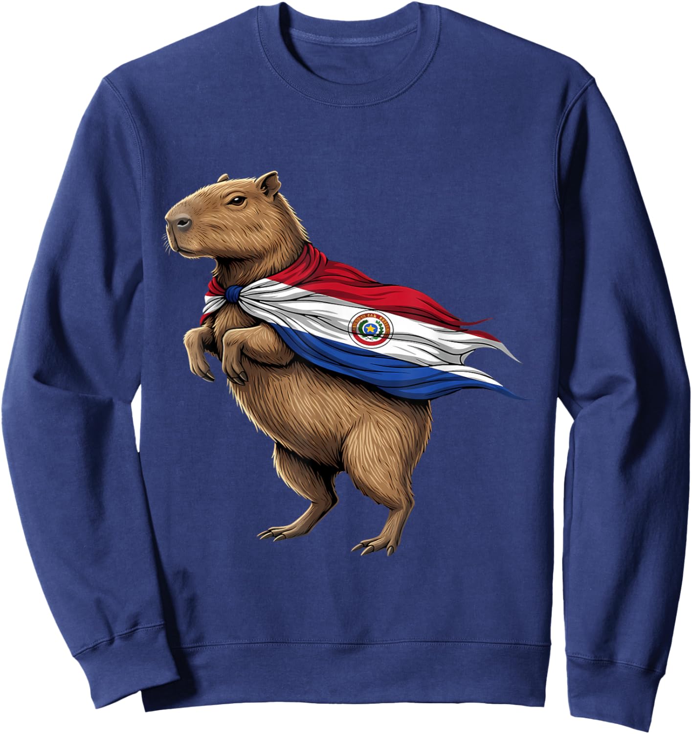 Paraguay Flag Capybara Paraguayan Pride Sweatshirt - Sweatshirt | Navy